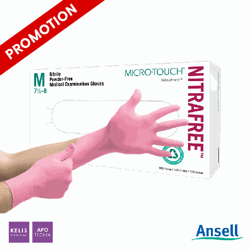 Gants en nitrile Microtouch Nitrafree - Rose | ANSELL